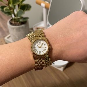 Michael Kors Womens Double-Wrap Lexington Watch, gold with white face MK3269